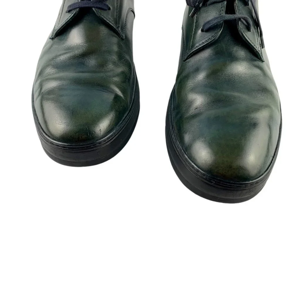 TOD'S Olive Green‎ Italian Leather Vibram Sole Casual Derby
